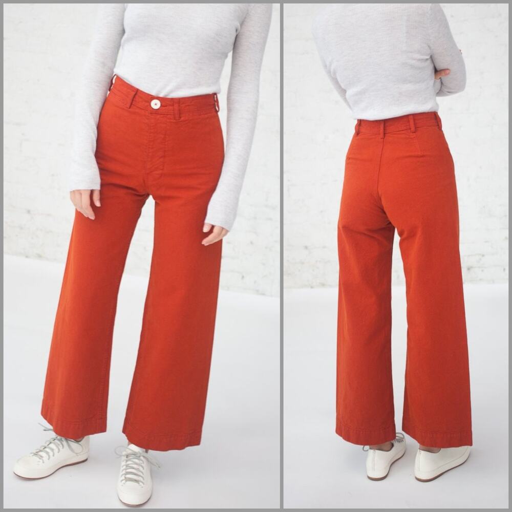 Jesse Kamm Sailor Pant Iron Oxide size small Cotton Canvas